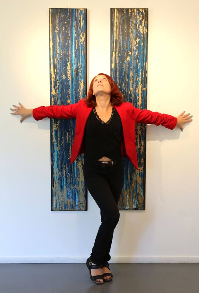 Aurélie Magnoni devant un diptype @Claude Serra